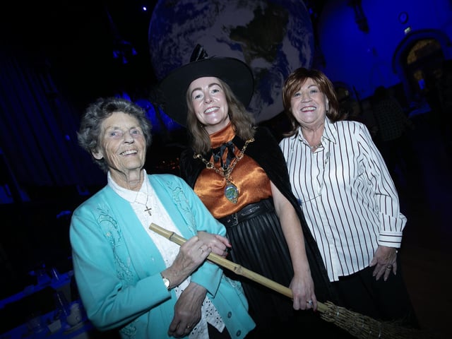The Mayor, Grace Ui Niallais pictured with Bridgeen Moore and Noelle Lynch at Monday's Halloween Tea Dance in the Guildhall. (Photos: Jim McCafferty Photography)