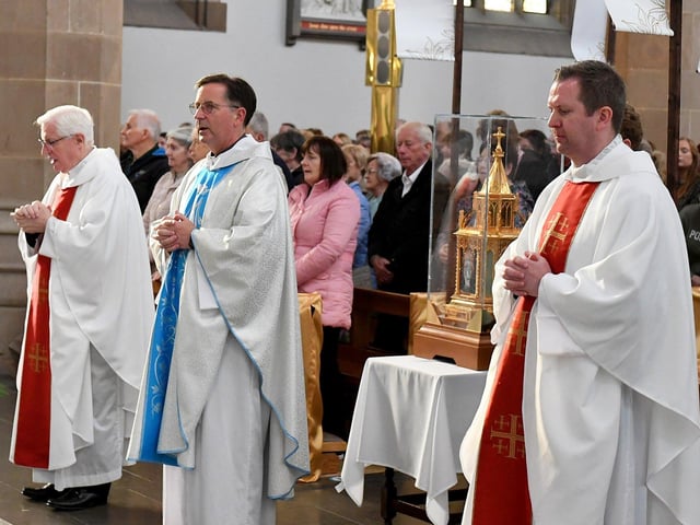 Relics of St Bernadette on display in St Eugene’s Cathedral. The relics of the saint are being taken on pilgrimage to each of the 26 Catholic dioceses in Ireland. Photo: George Sweeney