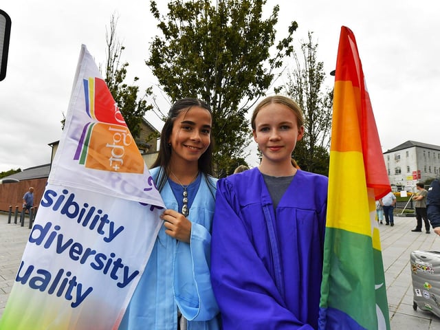 Revellers take part in the 2025 Foyle Pride Parade. Photo: George Sweeney