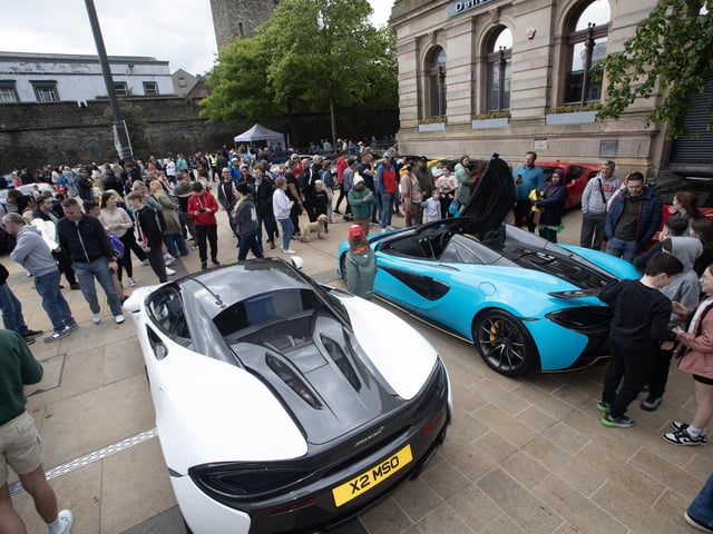 SIUPERCAR SATURDAY. . . .The scene in Guildhall Square on Saturday.