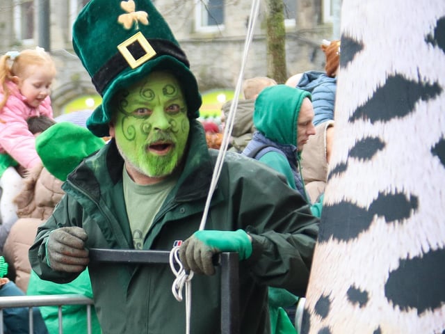 One of the characters taking part in the St. Patrick’s Day Parade. (Photo - Deirdre Heaney, nwpresspics)
