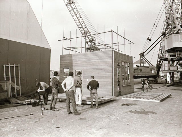 Set for film being erected at Derry Quay.