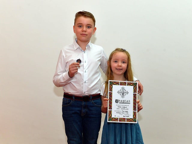 Cillian and Nessa McGurk were Highly Commended for Poems at the Feis Dhoire Cholmcille on Tuesday at the Millennium Forum. Photo: George Sweeney. DER2315GS – 158