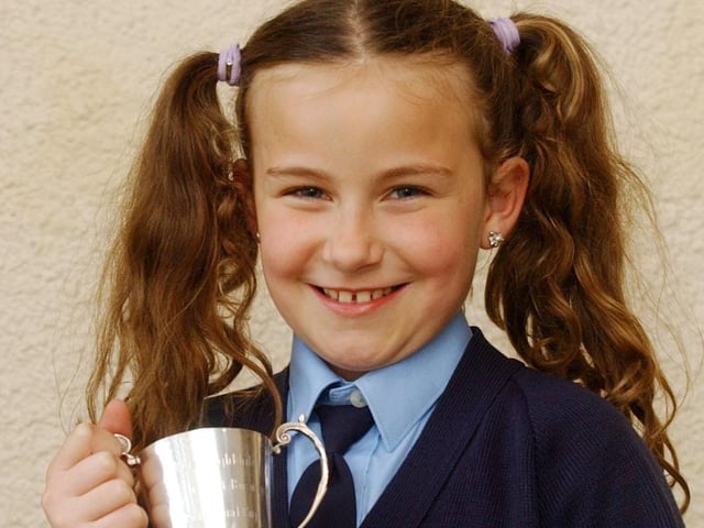 Leeanne McCarron from Burt, Lynch School winner of the Girls Verse 8-10 Confined and Joint winner of the Girls Verse Open. (0605C38)
