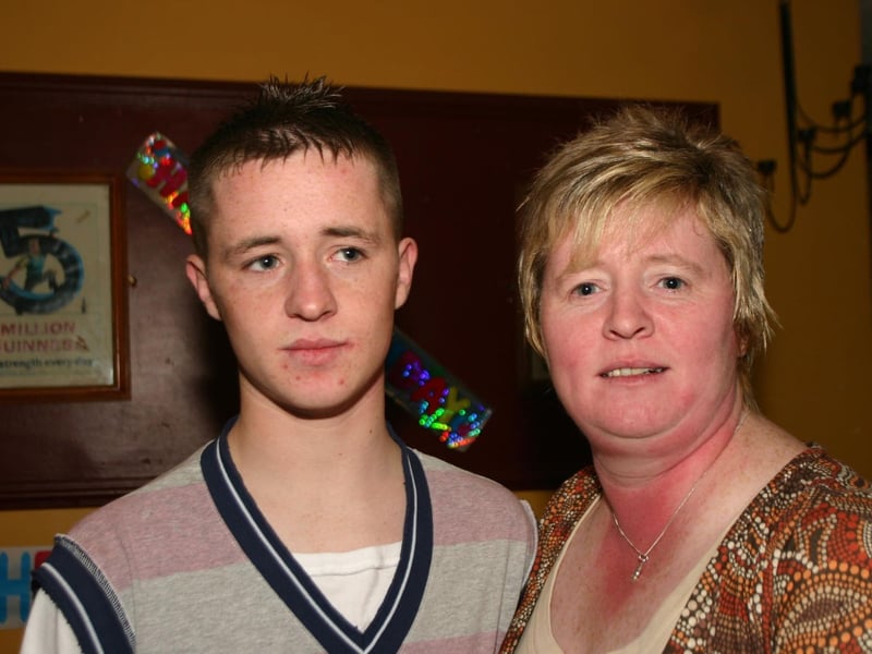 Birthday boy Thomas Young with mum Elaine. 690 dd : .