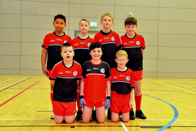 Holy Family Primary School competed in the Derry City Boys Indoor Football Championships played in the Foyle Arena. Photo: George Sweeney. DER2306GS  13