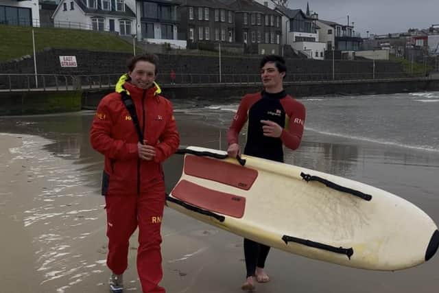 RNLI lifeguards Cameron Leighton & Ethan Hill.