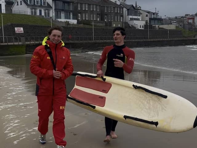 RNLI lifeguards Cameron Leighton & Ethan Hill.