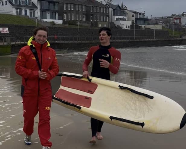 RNLI lifeguards Cameron Leighton & Ethan Hill.