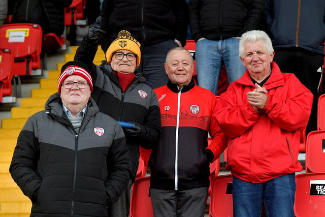 Fans at the Brandywell, on Friday evening, for Derry City’s game against Drogheda United. Photo: George Sweeney.  DER2314GS – 27