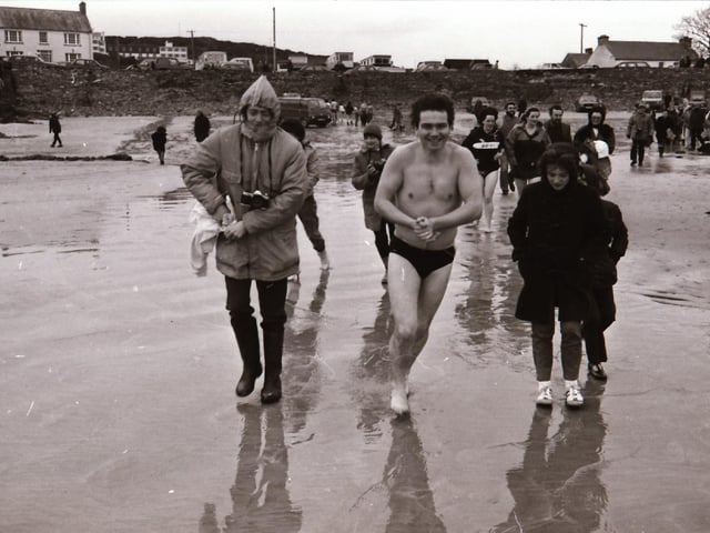 New Year's Day Swim at Marble Hill beach in Donegal.