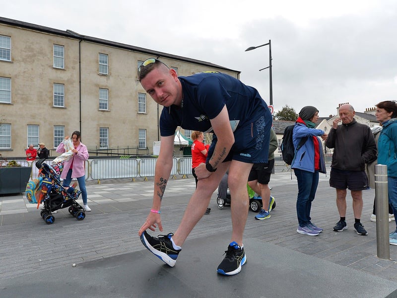 Sean Doherty, “Child of Peace” was the first baby born in Northern Ireland on 1st September 1994 when a ceasefire to the troubles was declared, celebrated his 30th birthday by taking part in the 2024 Waterside Half Marathon.  Photo: George Sweeney