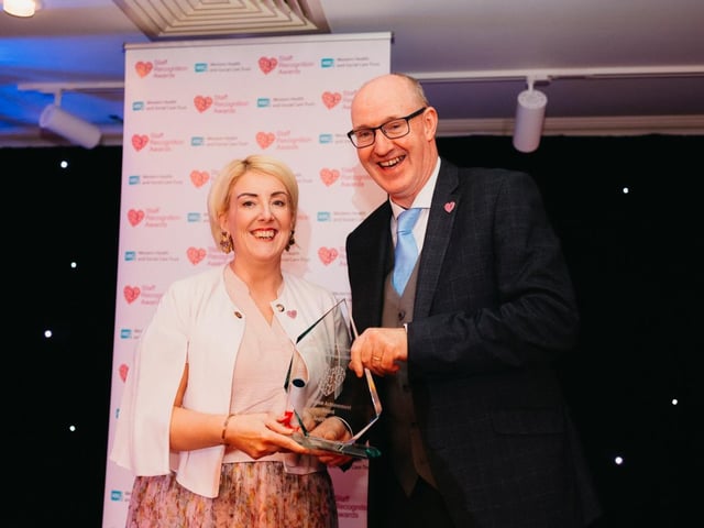 Lifetime Achievement Award winner Judith Boyle, collected by Catherine McGilloway.