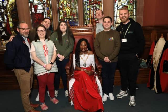 BUD club with Mayor Lilian Barr, Gavin Melly on the right.