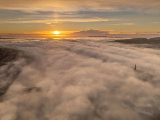 A series of pictures of the Thursday morning's fog above the city of Derry. Pictures by Ronan Mc Monagle Photography