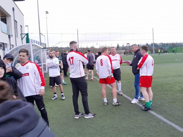 Footballers and supporters at the Galliagh Community Response (GCR) Memorial Cup in memory of Bronagh McLaughlin and Caitlin McLaughlin last Saturday.