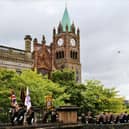 The Apprentice Boys marching on the Derry Walls.