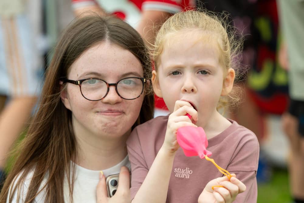 Keelie McCrory and  Ella Swann during Caw Nelson Drive Action Group's Community Funday. Picture Martin McKeown.