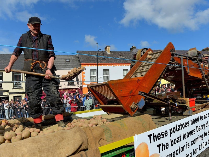 There were many colourful characters and floats in the Easter Monday parade in Carndonagh. Photo: George Sweeney.  DER2315GS – 57