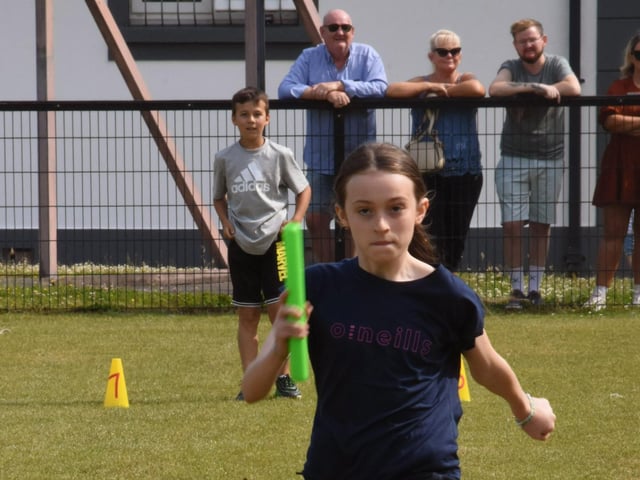 Great determination from Ciara during relay race on Friday.