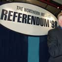Pat Bradley delivering the NI Refendum result announcement.