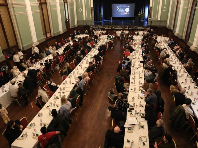 A packed St. Columb’s Hall at the “Taste of Ramadan” celebration on Sunday. (Photo - Tom Heaney, nwpresspics)
