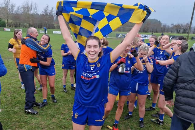 Steelstown's Orla McGeough celebrates the Brian Ogs Ulster Intermediate Club success.