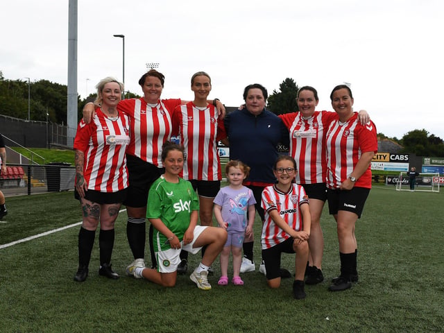 The Derry City Ladies team took part in the Foyle Pride Football v Homophobia soccer competition held in Brandywell Stadium. Photo: George Sweeney