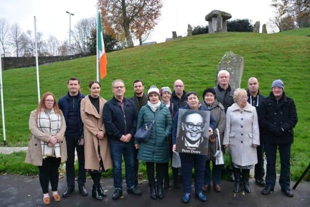 2018: Relatives, local representatives and others pictured as they marked the 40th anniversary of Patsy Duffy's death.