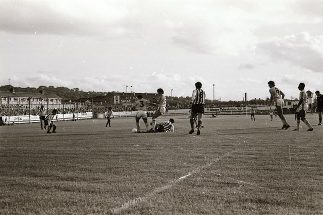 Action from Derry City's friendly with Arsenal in 1987.