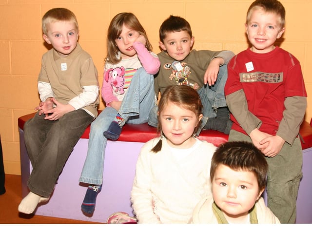 Left to right Birthday Boy Ronan, Jessica, Darragh, John, Sarah and Liam having a great time. 742/ dd : Parties in December 2005.