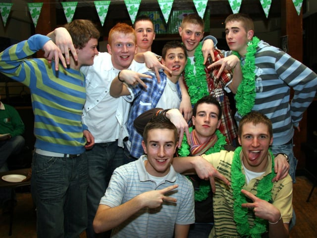 Birthday boy Patrick surrounded by his mates as he celebrates his 18th birthday 0010JML : Parties and nights out in March 2006