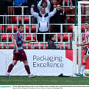 Ronan Boyce of Derry City celebrates after scoring his side's second goal during the SSE Airtricity Men's Premier Division match between Derry City and Drogheda United at The Ryan McBride Brandywell Stadium in Derry. Photo by Shauna Clinton/Sportsfile