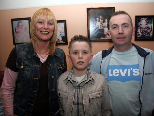 Michael pictured with his mum Angela and dad Mickey on the occasion of his 12th birthday 0052JML : Parties and nights out in Derry and Donegal in February 2006.