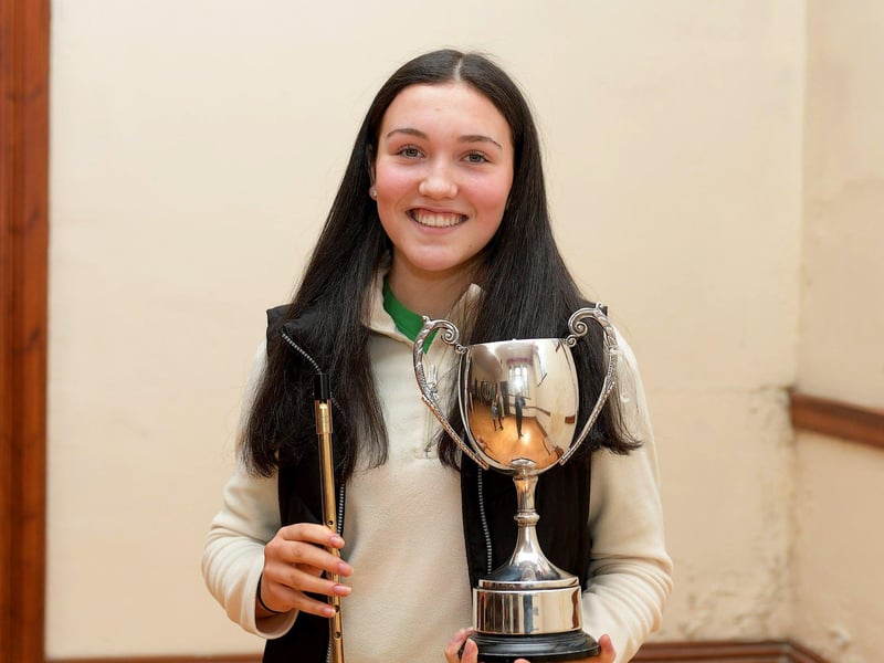 Cliona McClogan, tutored by Tersea McClure, achieved first place, Tin Whistle, 12 – 15 years at the Feis Dhoire Cholmcille on Wednesday at St Columb’s Hall. Photo: George Sweeney.