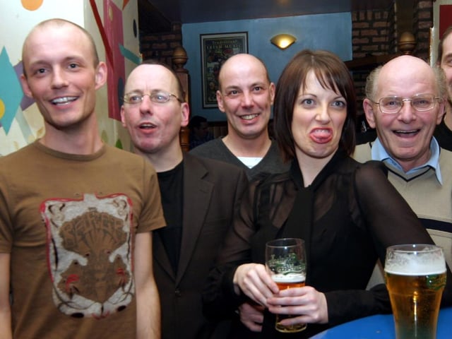 Dee Moore (back right), band member pictured with family members at the reunion night 0002JML