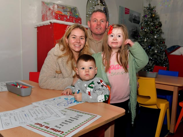 Kirsti, Conan, Kieran and Zara attended the Christmas Wonderland at Destined, organised by the Western Trust Children’s Disability Team and the Destined Team. Photo: George Sweeney