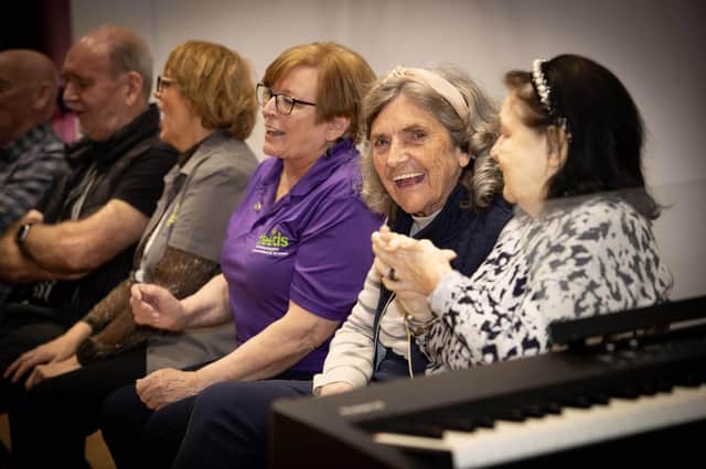 Members of the Mellow Deeds Choir enjoying singing at the concert on Thursday.