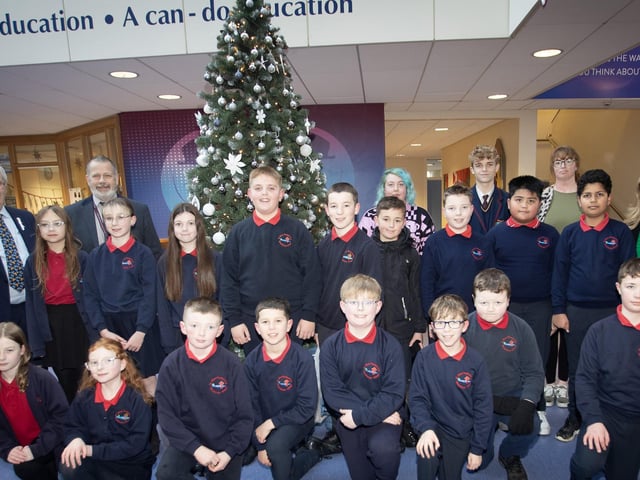 Pupils from St. Oliver Plunkett PS pictured at Oakgrove Integrated College on Monday last as part of an 'Active Learning Day' at the college. (Photos: Jim McCafferty Photography)