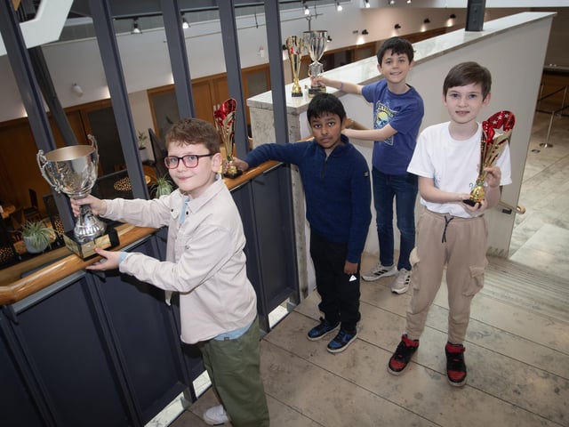 Primary 6 prizewinners of the boys competition at the Foyle School of Speech and Drama Annual Charity Event in aid of the Foyle Hospice, held at the Millennium Forum on Saturday. (Photos: Jim McCafferty Photography)
