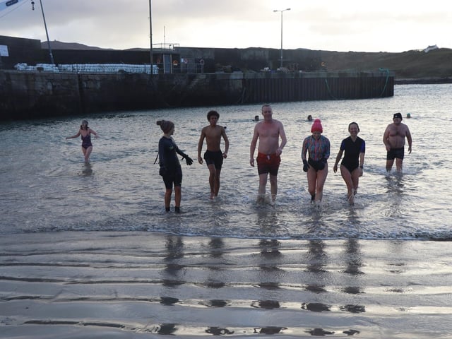 Malin Head Community Christmas Day Swim at Portmor Beach.