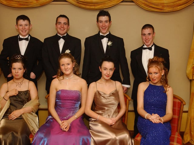 Seated from left, Jacqueline Dixon, Marie Doherty, Roisin Barr, and Karla Duffy. Standing, from left, Martin Gallagher, Michael Lynch, Ronan McLaughlin, and Gerard McEleney. (2511PG11):.
