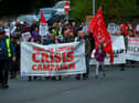 The Derry Against Fuel Poverty march and rally sets off along Duke Street on Saturday afternoon last. Photo: George Sweeney.  DER2239GS – 112