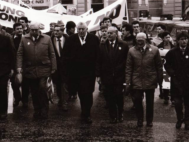 Ulster Says No march leads off from Derry.