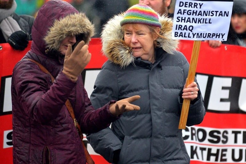 Goretti Horgan attending the Bloody Sunday 51 commemoration march Sunday afternoon. Photo: George Sweeney. DER2306GS – 26