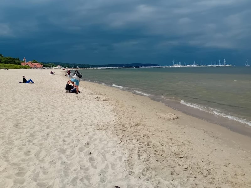 On the beach at Sopot.