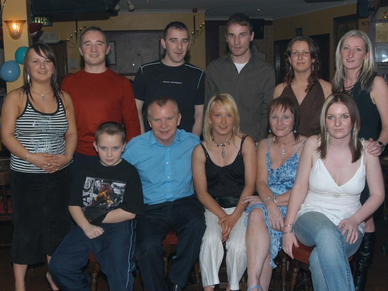 Elaine out to the pub with family and friends to celebrate her birthday.