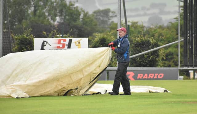 Typical scene at Bready this weekend as the covers are pulled on once more.