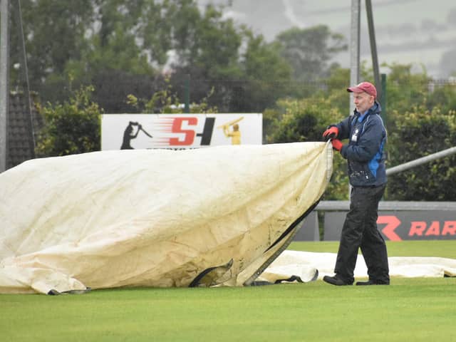 Typical scene at Bready this weekend as the covers are pulled on once more.