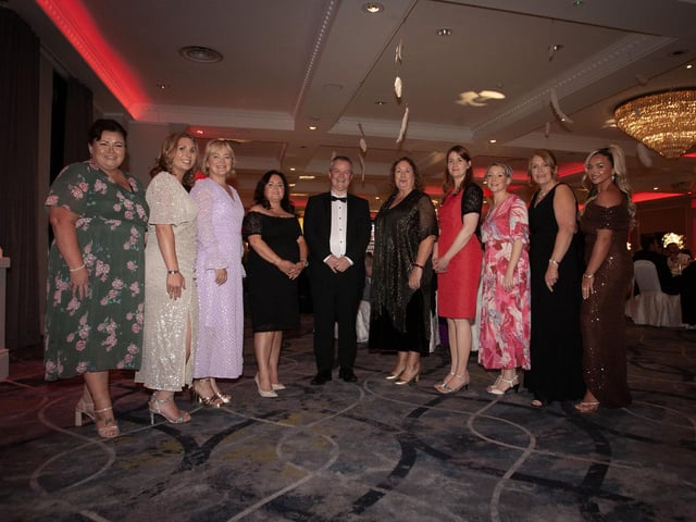 Dr. Malachy O'Neill and staff from Ulster University at Saturday night's Foyle Search and Rescue 30th Anniversary Gala Ball. (Photos: Jim McCafferty Photography)
